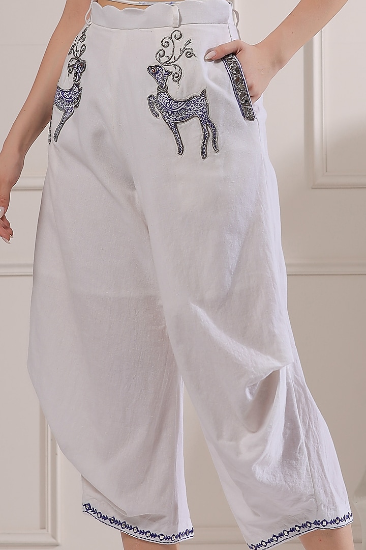 White Linen Dhoti Set by Ashna Vaswani at Pernia's Pop Up Shop