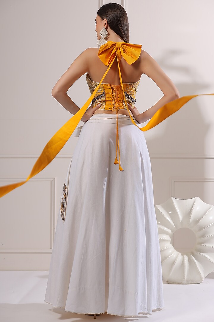White Linen Skirt Set by Ashna Vaswani at Pernia's Pop Up Shop
