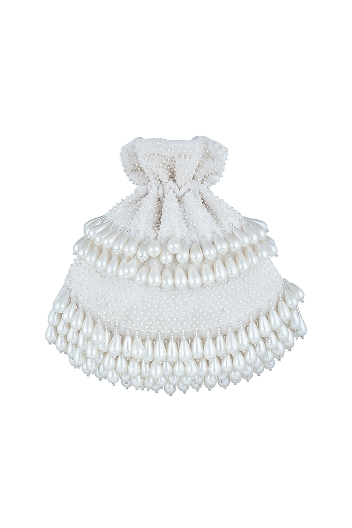Ivory Pearl Embellished Potli by Aanchal Sayal at Pernia's Pop Up Shop