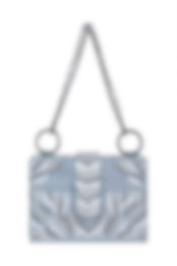 Grey Embroidered Sling Box Bag by Aanchal Sayal