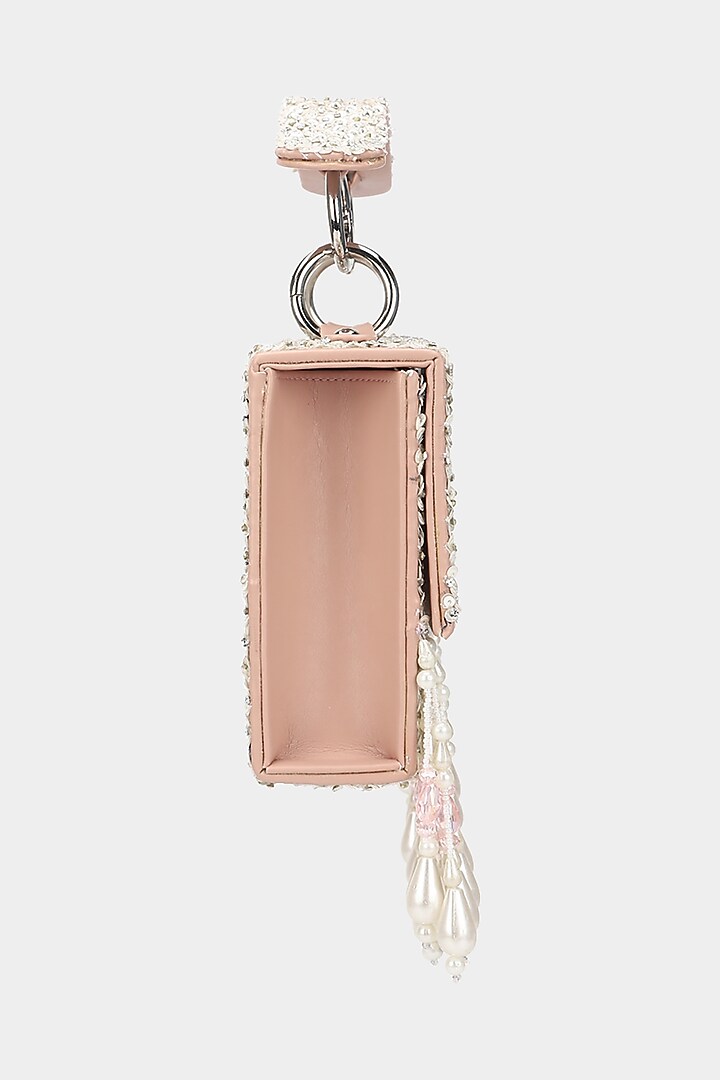 Blush Pink Sequins Embellished Mini Bag by Aanchal Sayal at Pernia's Pop Up Shop