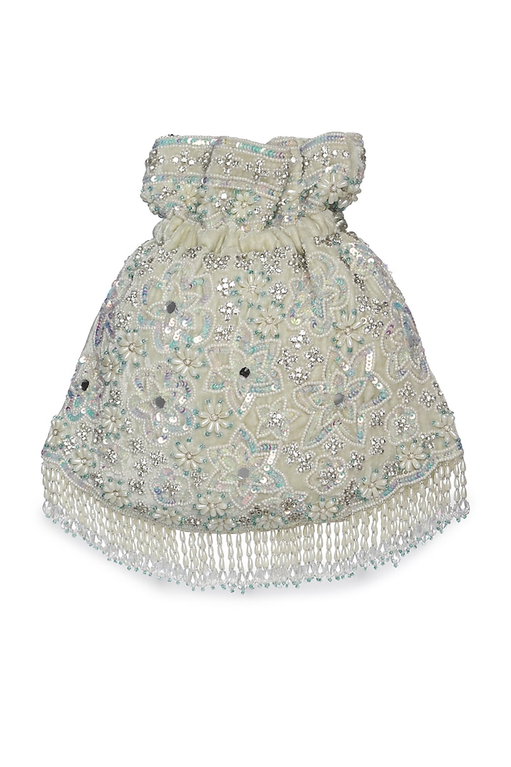 Mint Sequins Potli by Aanchal Sayal at Pernia's Pop Up Shop