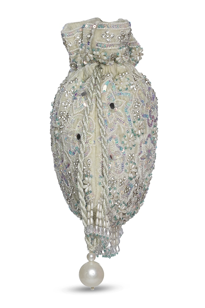 Mint Sequins Potli by Aanchal Sayal at Pernia's Pop Up Shop