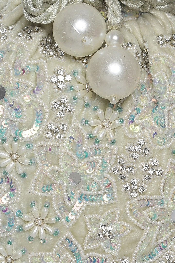 Mint Sequins Potli by Aanchal Sayal at Pernia's Pop Up Shop