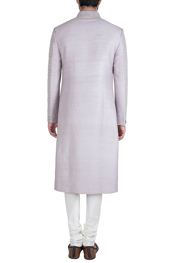 Lavender embroidered sherwani set available only at Pernia's Pop Up Shop.