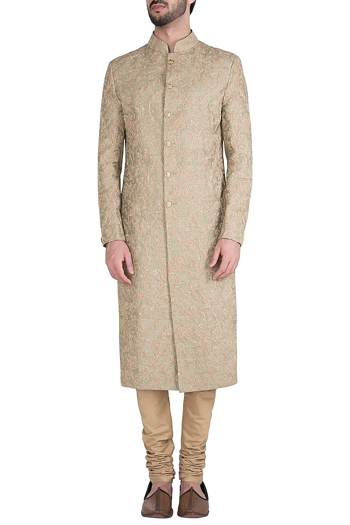 Pista embroidered sherwani set available only at Pernia's Pop Up Shop.
