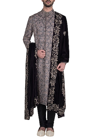Lavender Sherwani Set by Aditya Sachdeva
