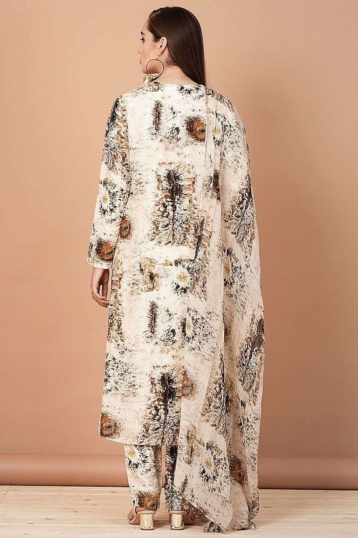 Beige & Brown Printed Kurta Set by Breathe By Aakanksha Singh at Pernia's Pop Up Shop