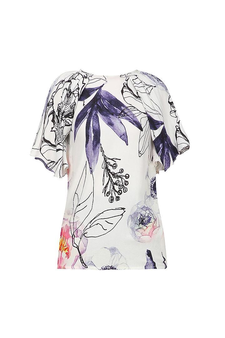 Floral printed knife pleated top available only at Pernia's Pop Up Shop.