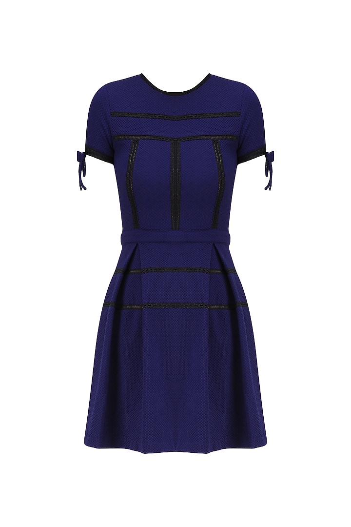 Royal blue stripe print skater dress available only at Pernia's Pop Up  Shop. 2026