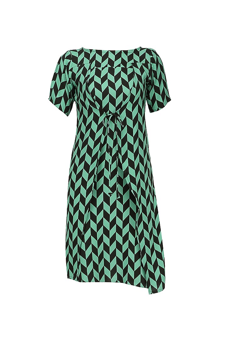Green and black geometric print dress available only at Pernia's Pop Up Shop.
