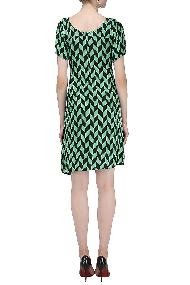 Green and black geometric print dress available only at Pernia's Pop Up Shop.