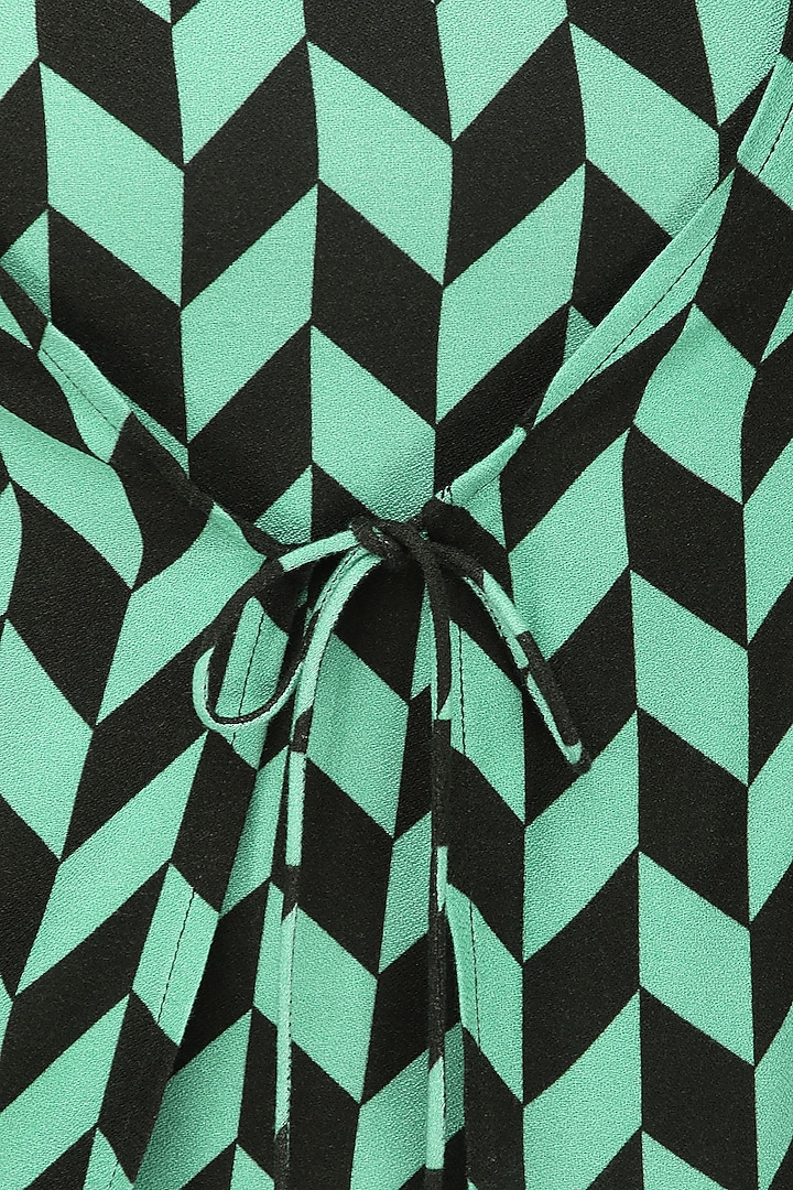 Green and black geometric print dress available only at Pernia's Pop Up Shop.
