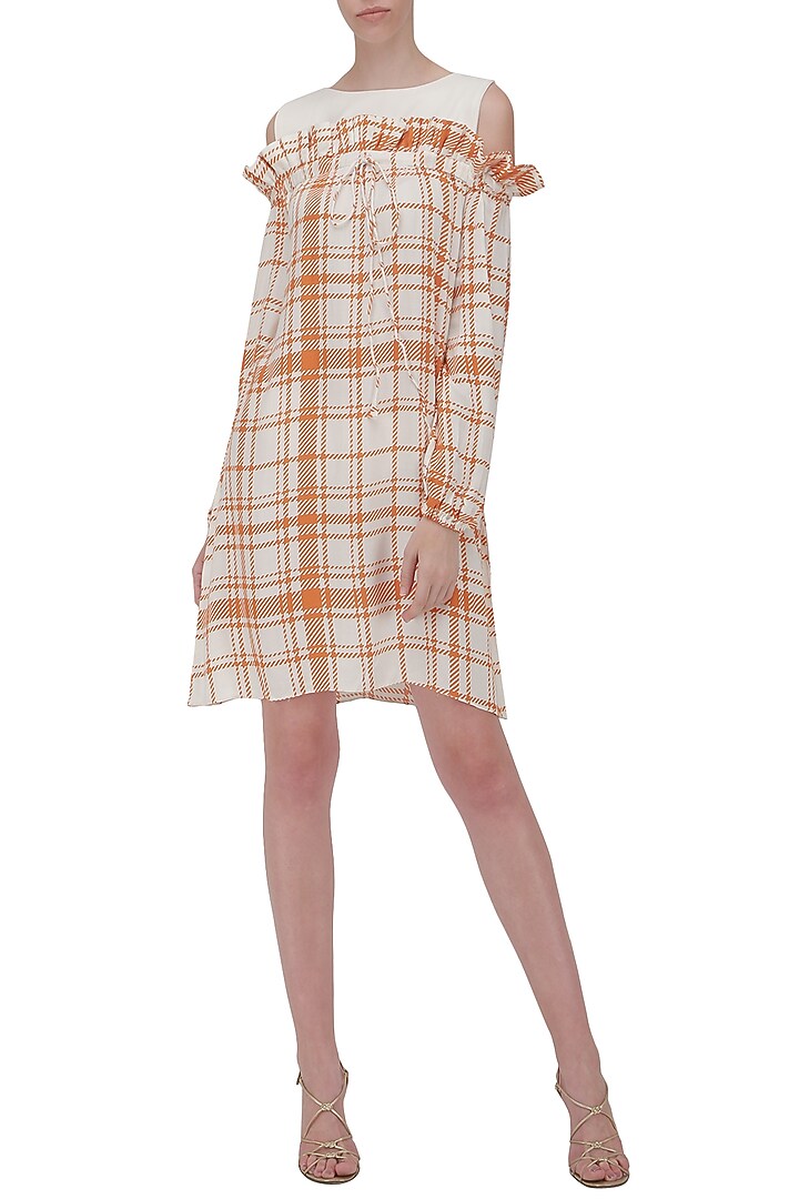 Orange cold shoulder dress available only at Pernia's Pop Up Shop.