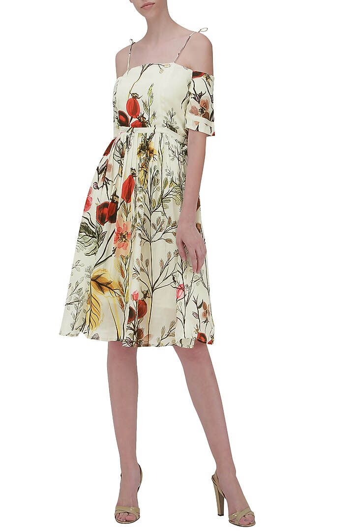 White floral print skater dress available only at Pernia's Pop Up Shop.