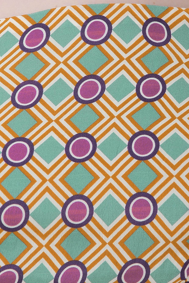 Multi-coloured geometric print skater dress available only at Pernia's Pop Up Shop.