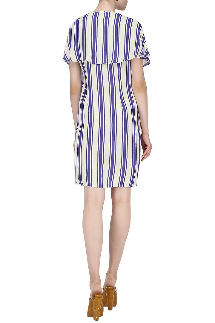 Blue and white striped front open cape dress available only at Pernia's Pop Up Shop.