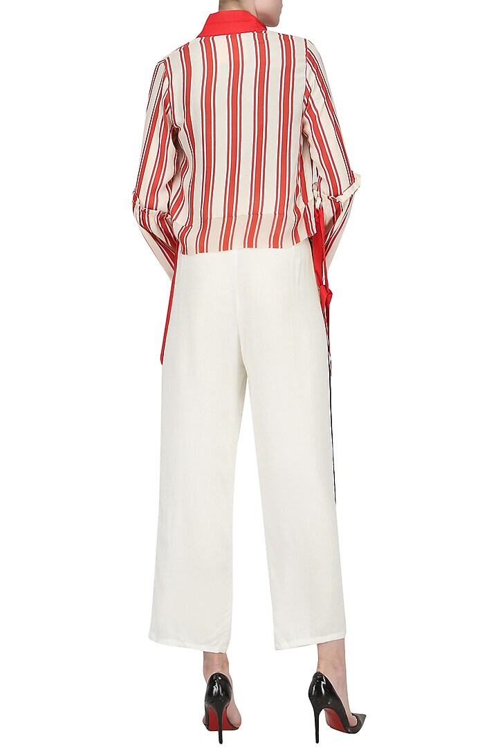 White striped trousers available only at Pernia's Pop Up Shop.