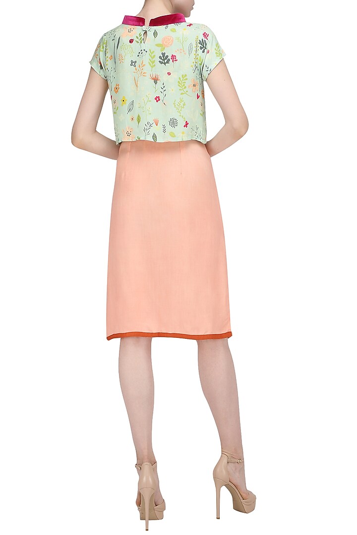 Blue floral print crop top available only at Pernia's Pop Up Shop.