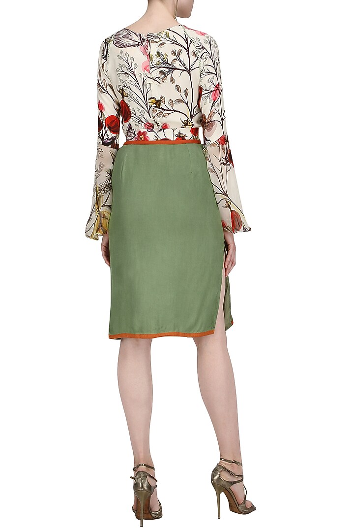 Olive green skirt with thigh high slit available only at Pernia's Pop Up Shop.