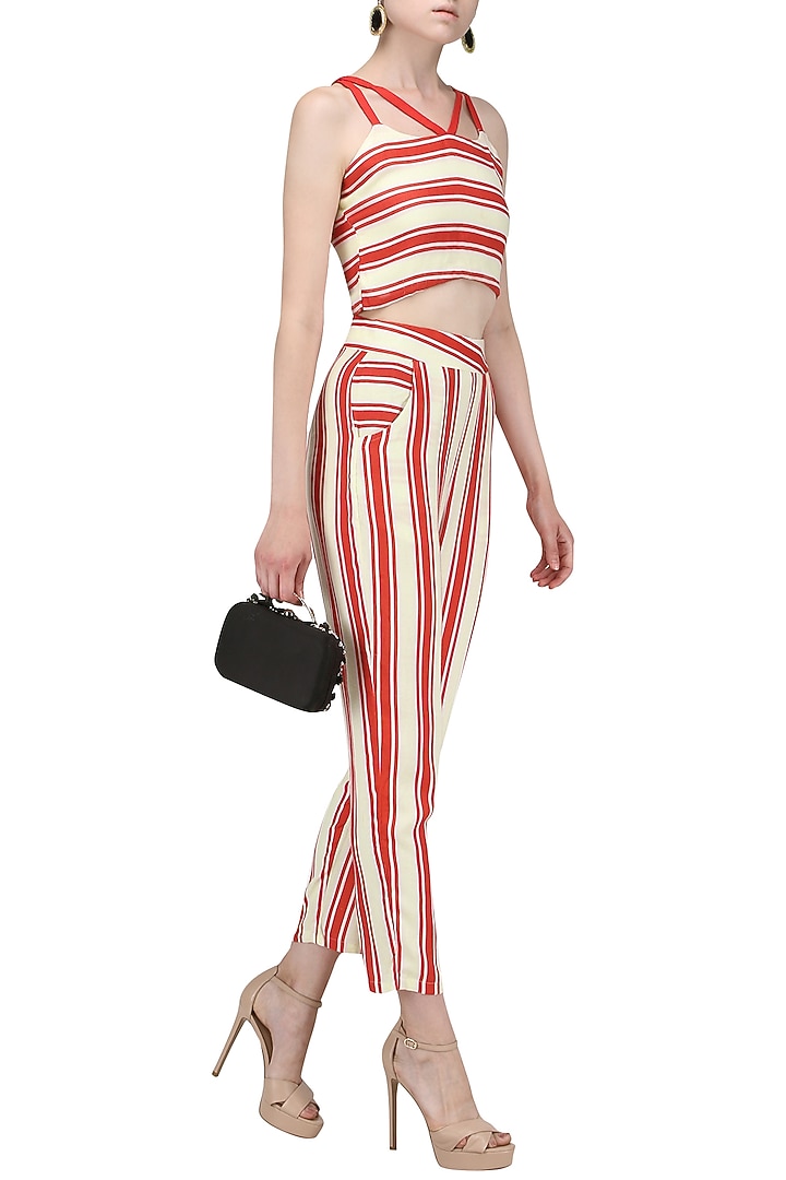 Red and white striped trouser available only at Pernia's Pop Up Shop.
