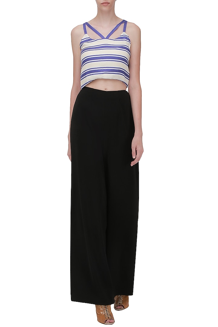 Blue and white striped crop top available only at Pernia's Pop Up Shop.