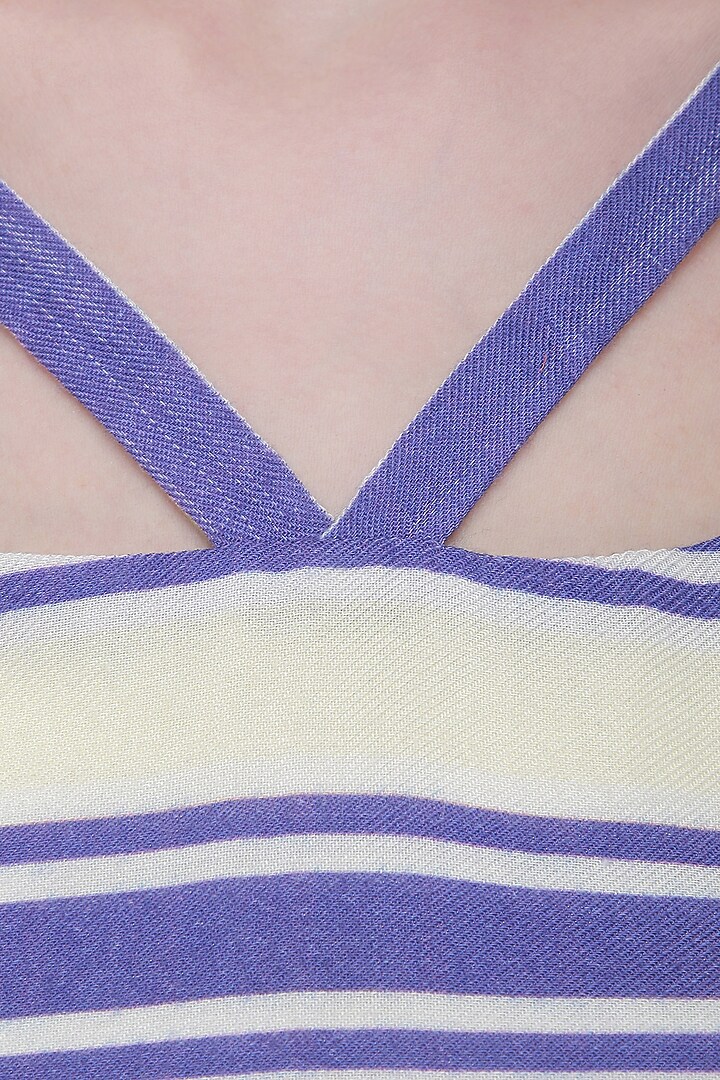 Blue and white striped crop top available only at Pernia's Pop Up Shop.