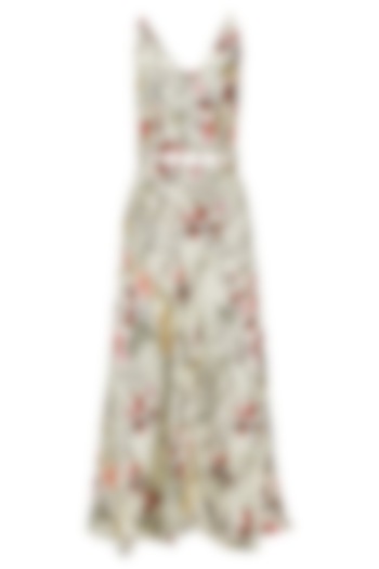 White Cut-Out Waist Maxi Dress by Ash Haute Couture