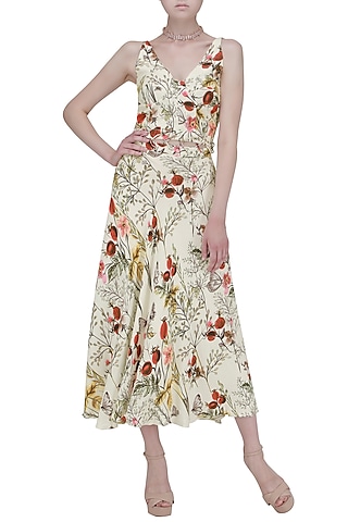 White Cut-Out Waist Maxi Dress by Ash Haute Couture