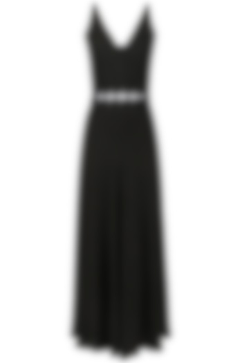 Black Cut-Out Waist Maxi Dress by Ash Haute Couture