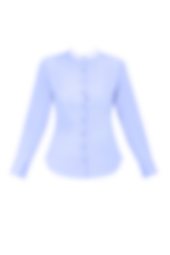 Avery Blue Button Down Full Sleeves Shirt by Ash Haute Couture
