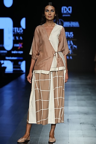 Onion Pink Wrap Up Top by Abhi Singh