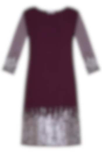 Maroon sequins embellished dress by Attic Salt