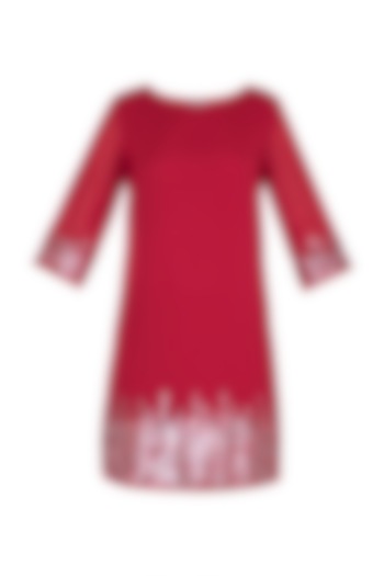 Red embellished dress by Attic Salt