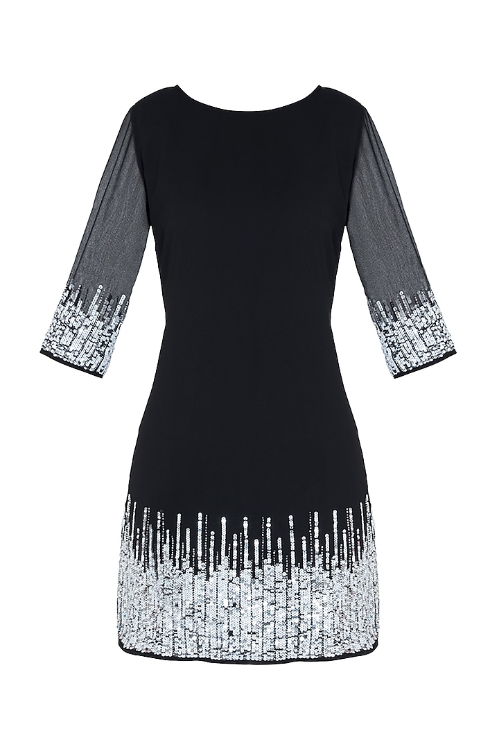 Black embroidered dress by Attic Salt