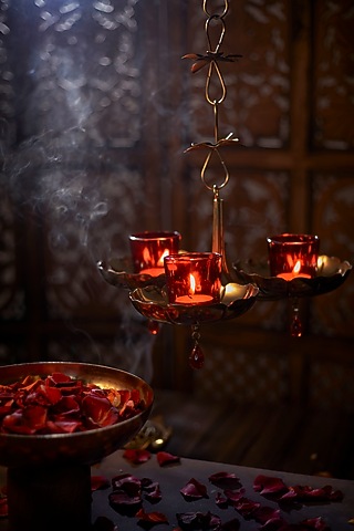 Gold Hanging Candle Holder by Assemblage