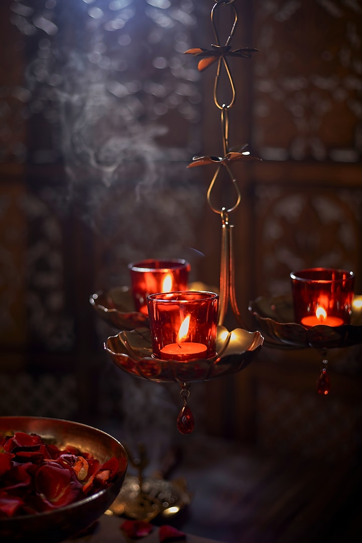Gold Hanging Candle Holder by Assemblage at Pernia's Pop Up Shop