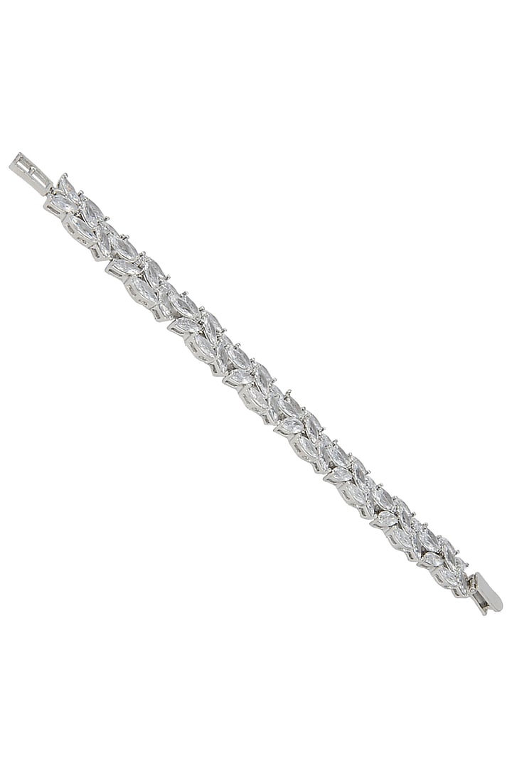 White gold finished tennis bracelet available only at Pernia's Pop Up Shop.