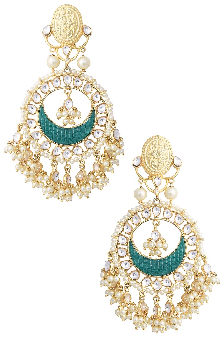 Gold chand baali earrings available only at Pernia's Pop Up Shop.