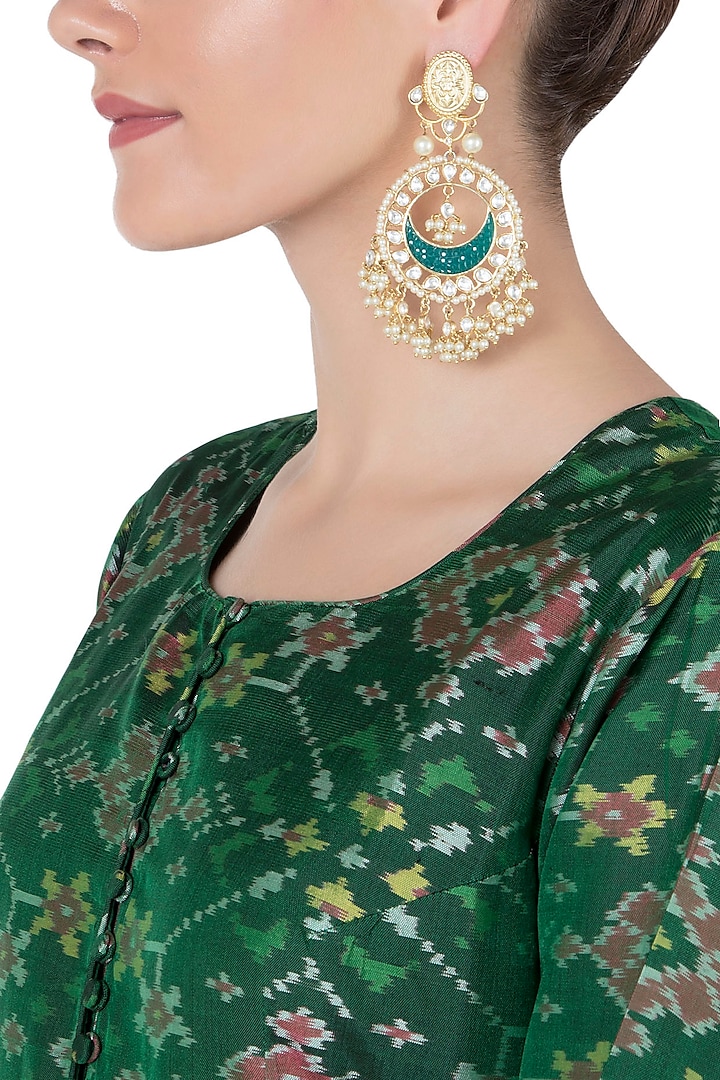 Gold Chand Baali Earrings by Aster