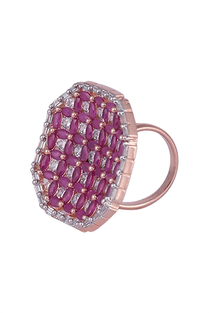 Silver plated faux ruby and diamond ring available only at Pernia's Pop Up Shop.