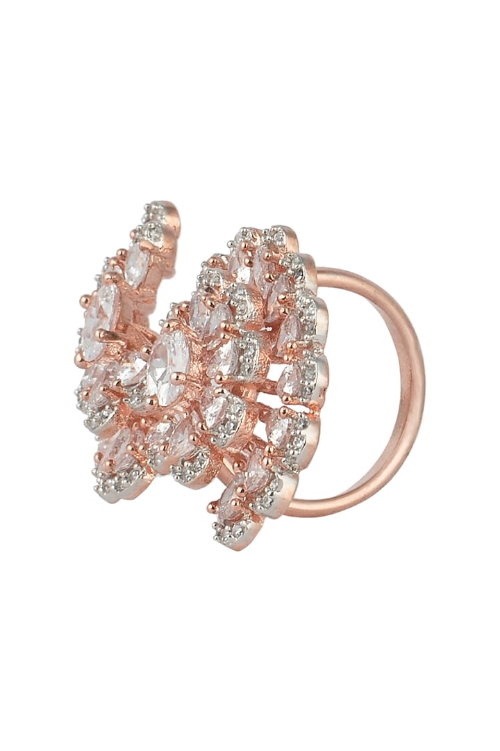 Silver plated faux diamond flower ring available only at Pernia's Pop Up Shop.