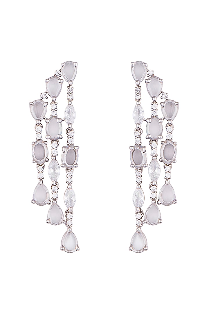 Silver plated faux diamond earrings by Aster at Pernia's Pop Up Shop