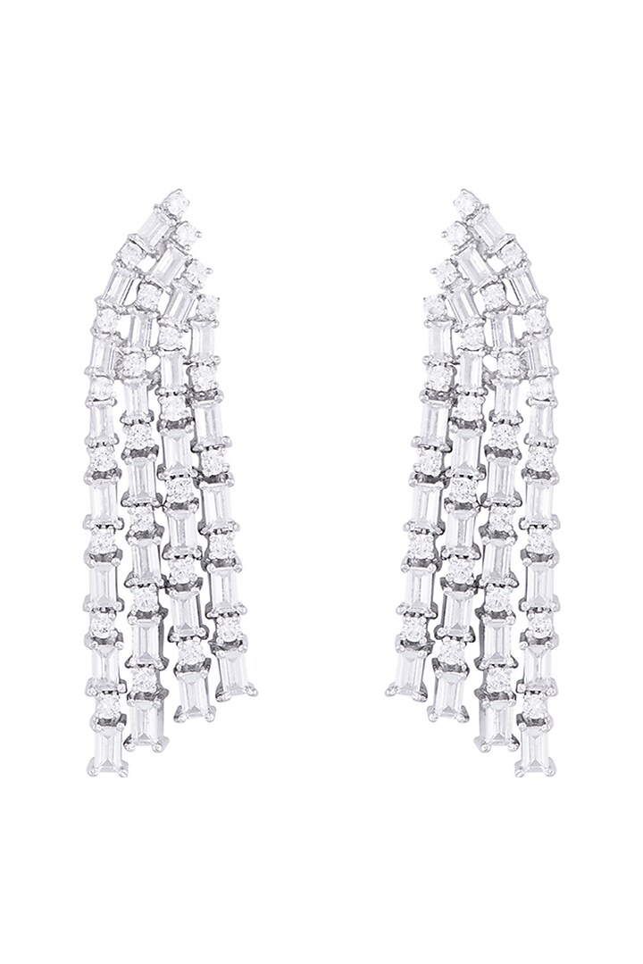 Silver plated diamond earrings by Aster at Pernia's Pop Up Shop