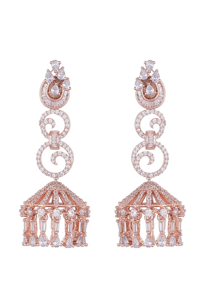 Silver plated faux diamond cage earrings by Aster at Pernia's Pop Up Shop