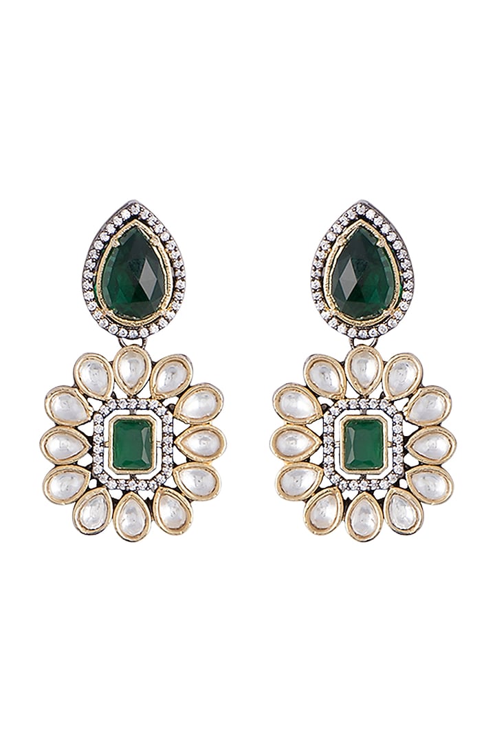 Silver plated faux diamond floral earrings by Aster at Pernia's Pop Up Shop
