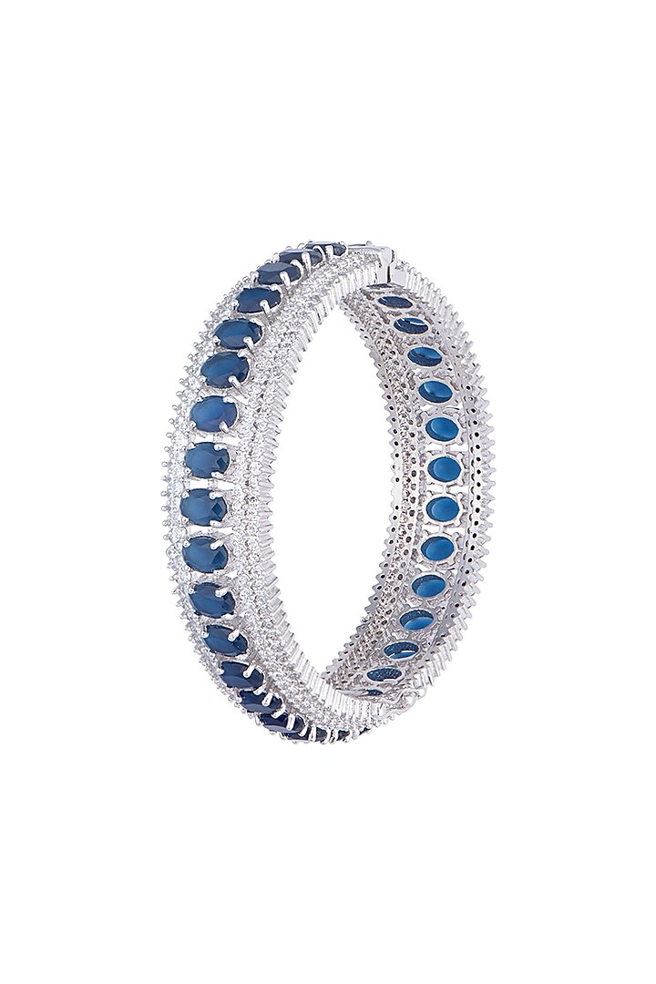 White gold plated sapphire and zircon bangle by Aster at Pernia's Pop Up Shop