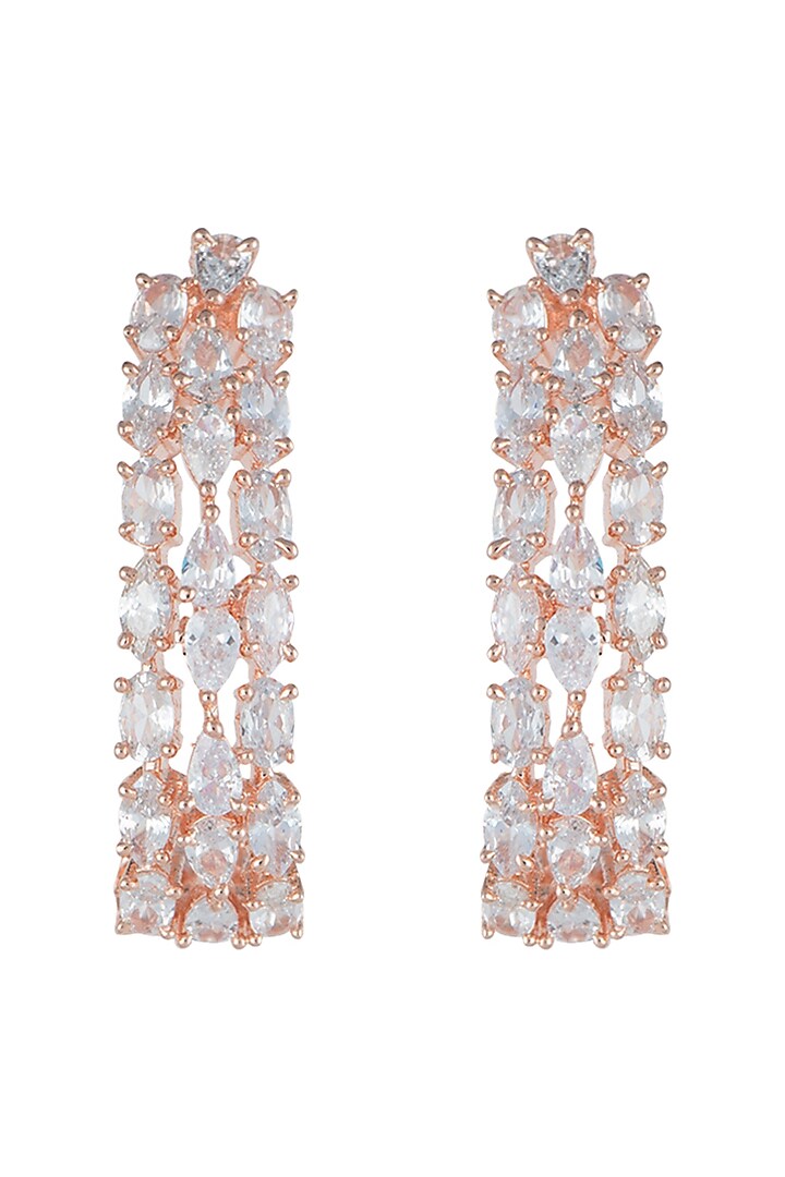 Rose Gold Plated Faux Diamonds Earrings Design by Aster at Pernia's Pop ...