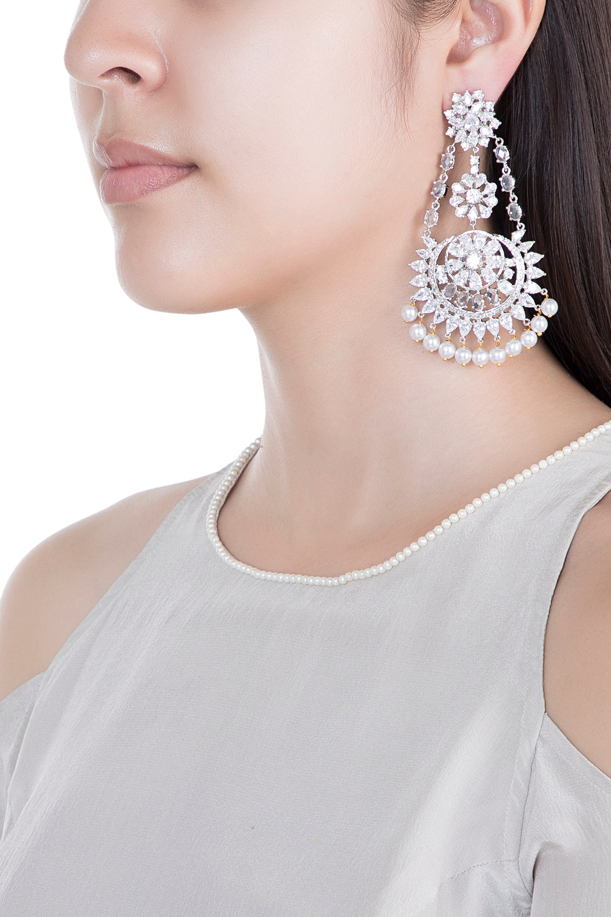 Rose Gold Plated Party Wear Diamond Earrings | Rose gold plates, Diamond  chandelier earrings, Faux diamonds
