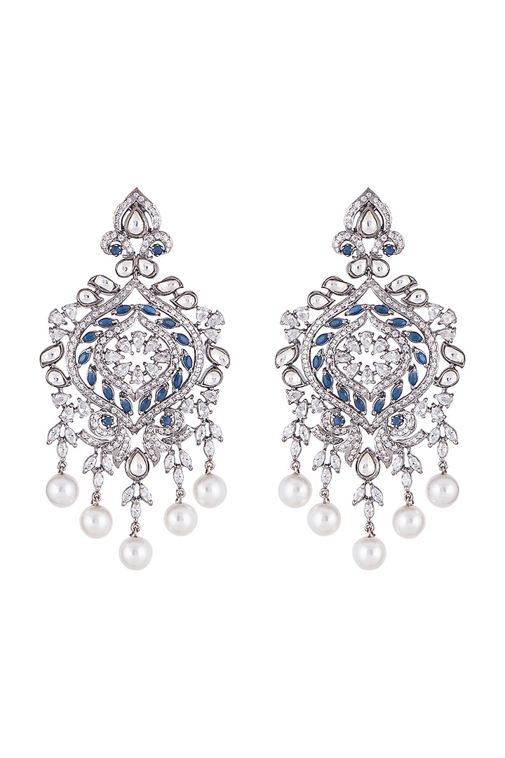 Silver Plated Faux Diamond Earrings by Aster at Pernia's Pop Up Shop